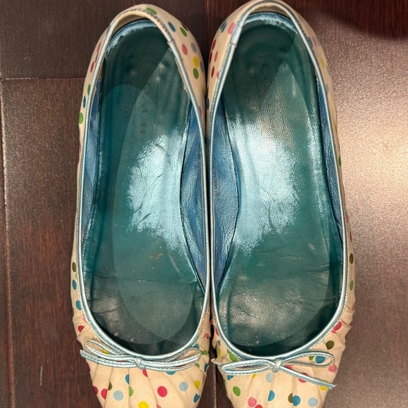 Coach Brooke Satin multi colored dot ballet flats - Picture 3 of 6